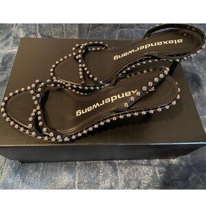 ALEXANDER WANG NOVA LOW HEELED SANDALS BLACK